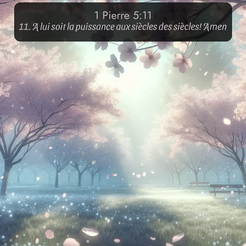 Segond 1 Pierre  ; image nature: image avec le verset biblique :A lui soit la puissance aux siècles des siècles! Amen! ;  ; 5:11