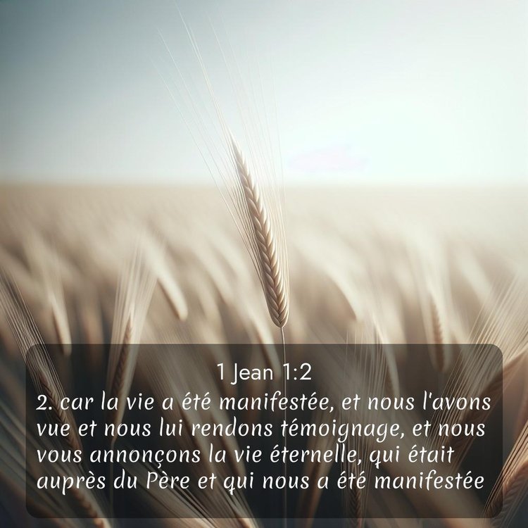 Segond 1 Jean 1:2