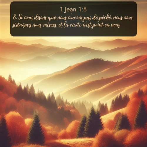 Segond 1 Jean  ; image nature: image avec le verset biblique :Si nous disons que nous n&#039;avons pas de péché, nous nous séduisons nous-mêmes, et la vérité n&#039;est point en nous. ;  ; 1:8