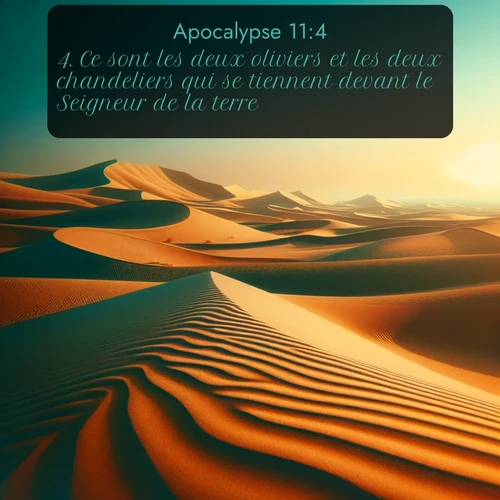 Segond Apocalypse  ; image nature: image avec le verset biblique :Ce sont les deux oliviers et les deux chandeliers qui se tiennent devant le Seigneur de la terre. ;  ; 11:4