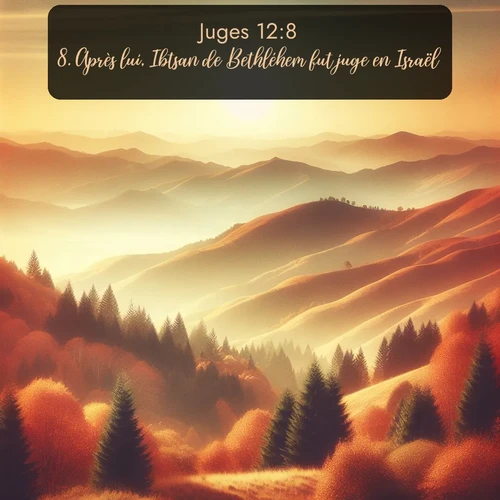 Segond Juges  ; image nature: image avec le verset biblique :Après lui, Ibtsan de Bethléhem fut juge en Israël. ;  ; 12:8