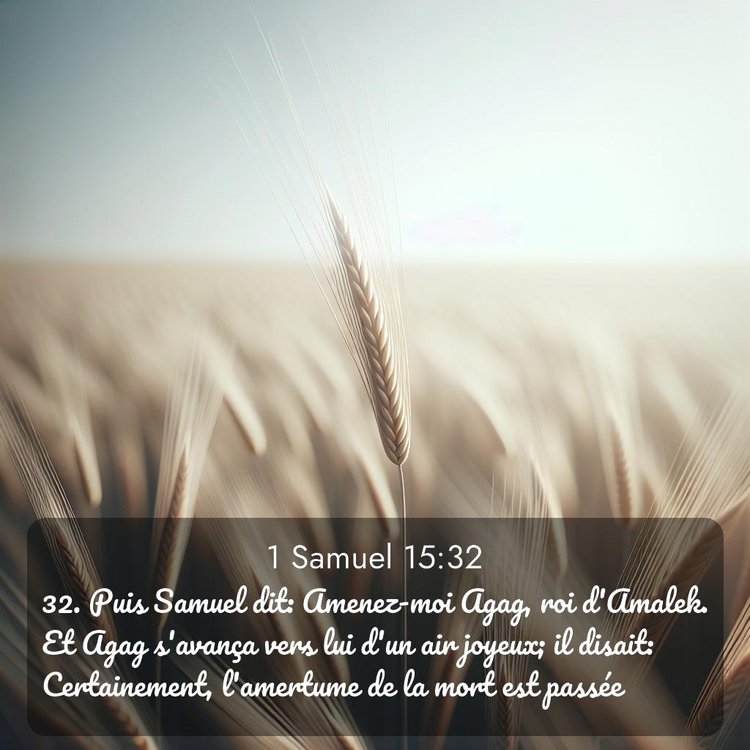 Segond 1 Samuel 15:32