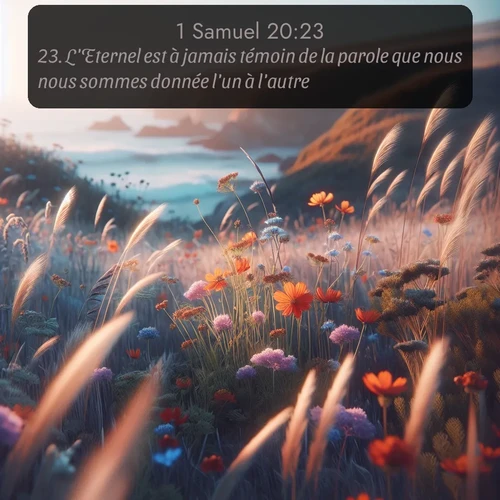 Segond 1 Samuel  ; image nature: image avec le verset biblique :L&#039;Eternel est à jamais témoin de la parole que nous nous sommes donnée l&#039;un à l&#039;autre. ;  ; 20:23