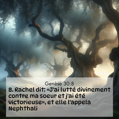 Segond21 Genèse  ; image nature: image avec le verset biblique :Rachel dit: «J&#039;ai lutté divinement contre ma soeur et j&#039;ai été victorieuse», et elle l&#039;appela Nephthali. ;  ; 30:8