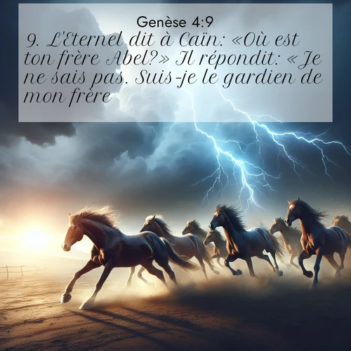 citation biblique : 9. L&#039;Eternel dit à Caïn: «Où est ton frère Abel?» Il répondit: «Je ne sais pas. Suis-je le gardien de mon frère?»
 sur fond image nature