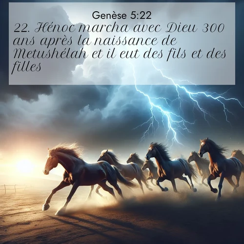 Segond21 Genèse  ; image nature: image avec le verset biblique :Hénoc marcha avec Dieu 300 ans après la naissance de Metushélah et il eut des fils et des filles. ;  ; 5:22