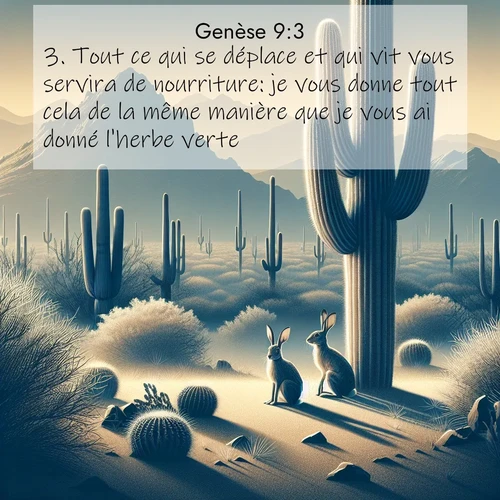 citation biblique : 3. Tout ce qui se déplace et qui vit vous servira de nourriture: je vous donne tout cela de la même manière que je vous ai donné l&#039;herbe verte.
 sur fond image nature