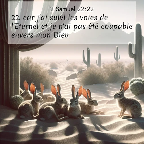 Segond21 2 Samuel  ; image nature: image avec le verset biblique :car j&#039;ai suivi les voies de l&#039;Eternel et je n&#039;ai pas été coupable envers mon Dieu. ;  ; 22:22