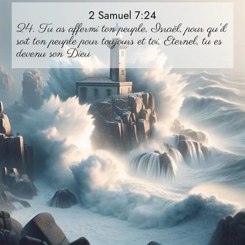 Segond21 2 Samuel  ; image nature: image avec le verset biblique :Tu as affermi ton peuple, Israël, pour qu&#039;il soit ton peuple pour toujours et toi, Eternel, tu es devenu son Dieu. ;  ; 7:24