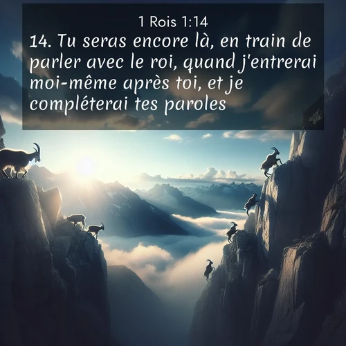 Segond21 1 Rois  ; image nature: image avec le verset biblique :Tu seras encore là, en train de parler avec le roi, quand j&#039;entrerai moi-même après toi, et je compléterai tes paroles.» ;  ; 1:14