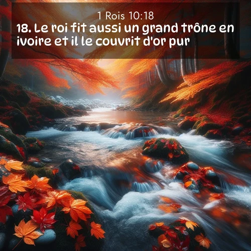 Segond21 1 Rois  ; image nature: image avec le verset biblique :Le roi fit aussi un grand trône en ivoire et il le couvrit d&#039;or pur. ;  ; 10:18