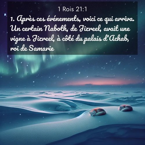 Segond21 1 Rois  ; image nature: image avec le verset biblique :Après ces événements, voici ce qui arriva. Un certain Naboth, de Jizreel, avait une vigne à Jizreel, à côté du palais d&#039;Achab, roi de Samarie. ;  ; 21:1