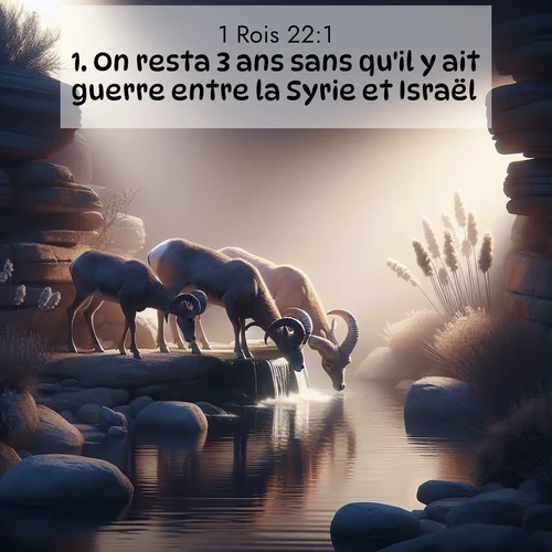 Segond21 1 Rois  ; image nature: image avec le verset biblique :On resta 3 ans sans qu&#039;il y ait guerre entre la Syrie et Israël. ;  ; 22:1