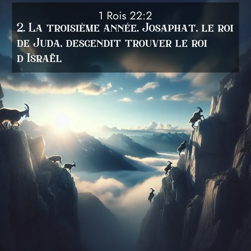 Segond21 1 Rois  ; image nature: image avec le verset biblique :La troisième année, Josaphat, le roi de Juda, descendit trouver le roi d&#039;Israël. ;  ; 22:2