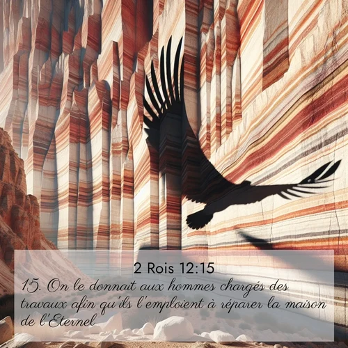 Segond21 2 Rois  ; image nature: image avec le verset biblique :On le donnait aux hommes chargés des travaux afin qu&#039;ils l&#039;emploient à réparer la maison de l&#039;Eternel. ;  ; 12:15