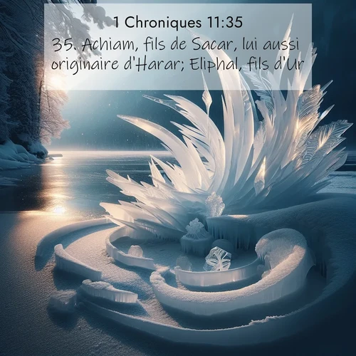 Segond21 1 Chroniques  ; image nature: image avec le verset biblique :Achiam, fils de Sacar, lui aussi originaire d&#039;Harar; Eliphal, fils d&#039;Ur; ;  ; 11:35