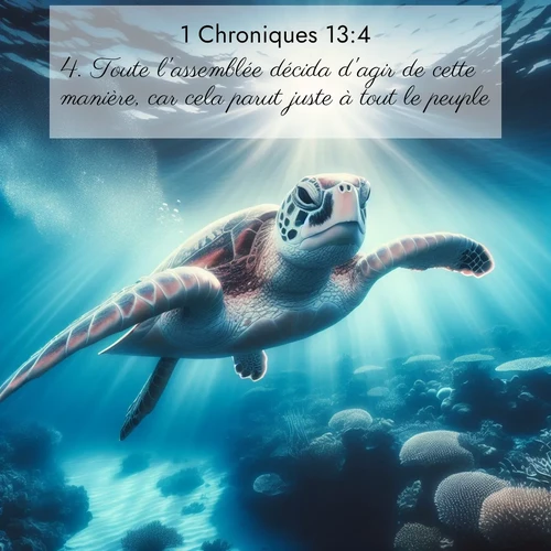 Segond21 1 Chroniques  ; image nature: image avec le verset biblique :Toute l&#039;assemblée décida d&#039;agir de cette manière, car cela parut juste à tout le peuple. ;  ; 13:4
