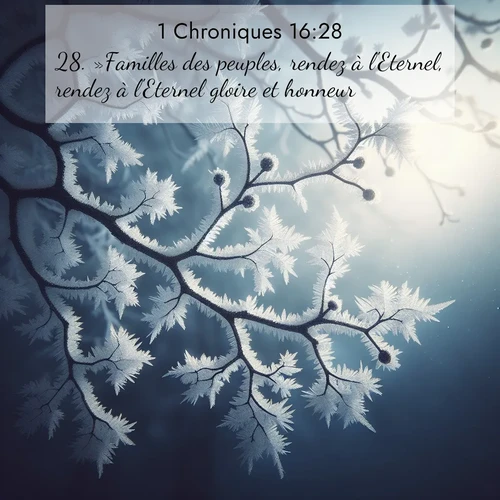Segond21 1 Chroniques  ; image nature: image avec le verset biblique :»Familles des peuples, rendez à l&#039;Eternel, rendez à l&#039;Eternel gloire et honneur! ;  ; 16:28