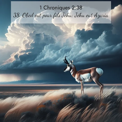 Segond21 1 Chroniques  ; image nature: image avec le verset biblique :Obed eut pour fils Jéhu; Jéhu eut Azaria; ;  ; 2:38
