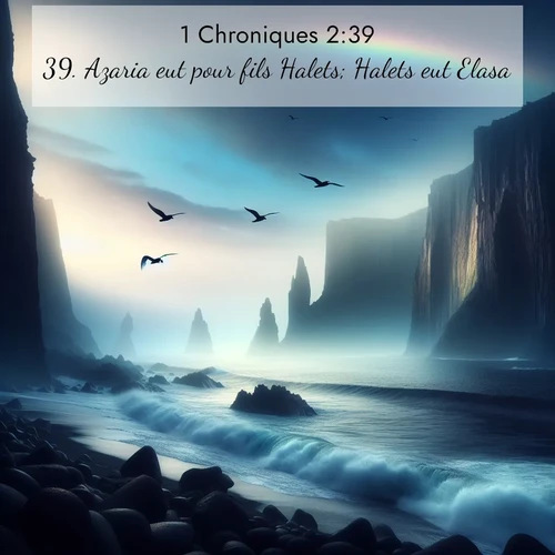 Segond21 1 Chroniques  ; image nature: image avec le verset biblique :Azaria eut pour fils Halets; Halets eut Elasa; ;  ; 2:39