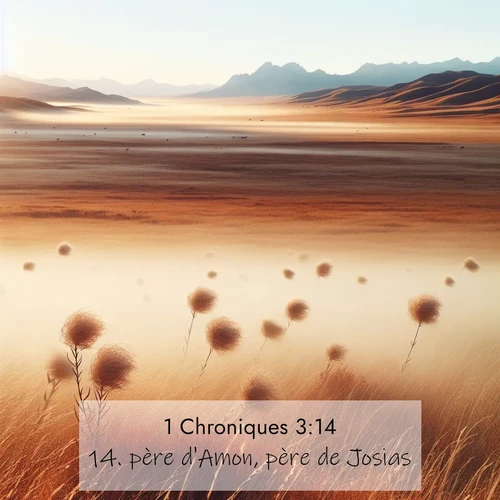 Segond21 1 Chroniques  ; image nature: image avec le verset biblique :père d&#039;Amon, père de Josias. ;  ; 3:14