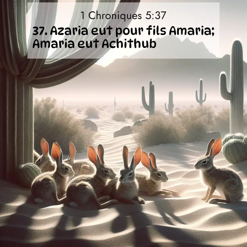 Segond21 1 Chroniques  ; image nature: image avec le verset biblique :Azaria eut pour fils Amaria; Amaria eut Achithub; ;  ; 5:37