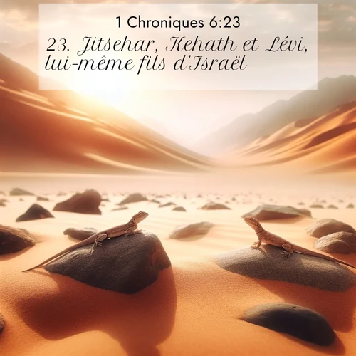 Segond21 1 Chroniques  ; image nature: image avec le verset biblique :Jitsehar, Kehath et Lévi, lui-même fils d&#039;Israël. ;  ; 6:23