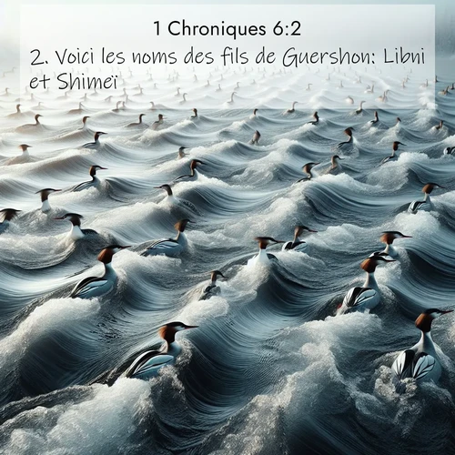 Segond21 1 Chroniques  ; image nature: image avec le verset biblique :Voici les noms des fils de Guershon: Libni et Shimeï. ;  ; 6:2