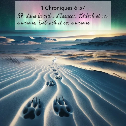 Segond21 1 Chroniques  ; image nature: image avec le verset biblique :dans la tribu d&#039;Issacar, Kédesh et ses environs, Dobrath et ses environs, ;  ; 6:57
