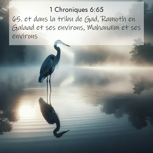 Segond21 1 Chroniques  ; image nature: image avec le verset biblique :et dans la tribu de Gad, Ramoth en Galaad et ses environs, Mahanaïm et ses environs, ;  ; 6:65