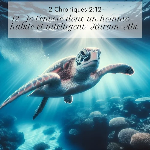 Segond21 2 Chroniques  ; image nature: image avec le verset biblique :Je t&#039;envoie donc un homme habile et intelligent: Huram-Abi. ;  ; 2:12
