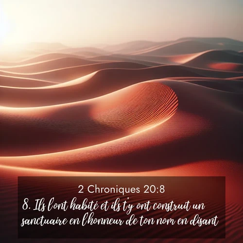 Segond21 2 Chroniques  ; image nature: image avec le verset biblique :Ils l&#039;ont habité et ils t&#039;y ont construit un sanctuaire en l&#039;honneur de ton nom en disant: ;  ; 20:8