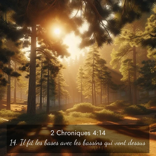 Segond21 2 Chroniques  ; image nature: image avec le verset biblique :Il fit les bases avec les bassins qui vont dessus; ;  ; 4:14