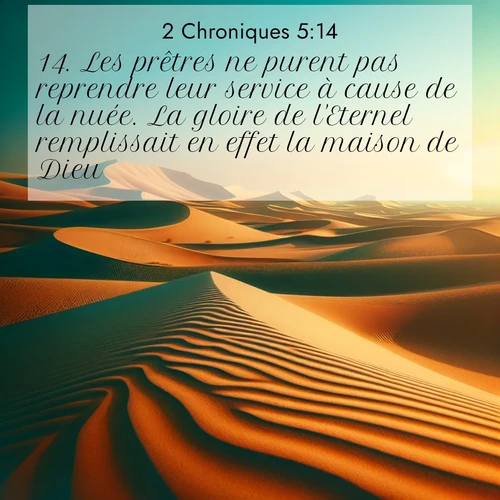 Segond21 2 Chroniques  ; image nature: image avec le verset biblique :Les prêtres ne purent pas reprendre leur service à cause de la nuée. La gloire de l&#039;Eternel remplissait en effet la maison de Dieu. ;  ; 5:14
