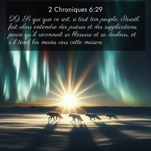 Segond21 2 Chroniques  ; image nature: image avec le verset biblique :Si qui que ce soit, si tout ton peuple, Israël, fait alors entendre des prières et des supplications parce qu&#039;il reconnaît sa blessure et sa douleur, et s&#039;il tend les mains vers cette maison, ;  ; 6:29