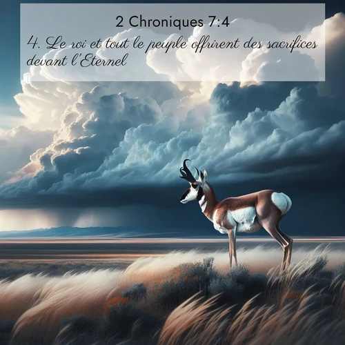 Segond21 2 Chroniques  ; image nature: image avec le verset biblique :Le roi et tout le peuple offrirent des sacrifices devant l&#039;Eternel. ;  ; 7:4