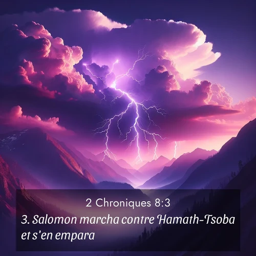 Segond21 2 Chroniques  ; image nature: image avec le verset biblique :Salomon marcha contre Hamath-Tsoba et s&#039;en empara. ;  ; 8:3