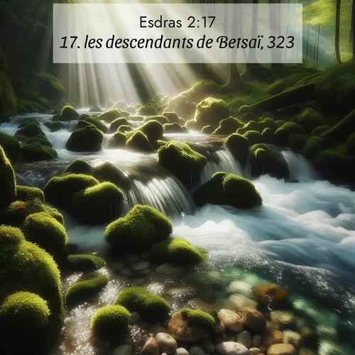 Segond21 Esdras  ; image nature: image avec le verset biblique :les descendants de Betsaï, 323; ;  ; 2:17
