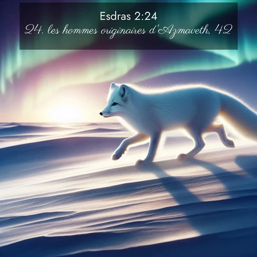 Segond21 Esdras  ; image nature: image avec le verset biblique :les hommes originaires d&#039;Azmaveth, 42; ;  ; 2:24