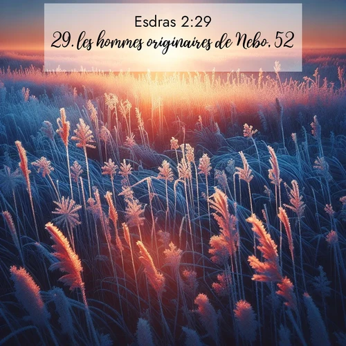 Segond21 Esdras  ; image nature: image avec le verset biblique :les hommes originaires de Nebo, 52; ;  ; 2:29