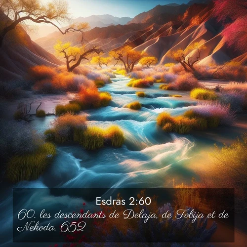 Segond21 Esdras  ; image nature: image avec le verset biblique :les descendants de Delaja, de Tobija et de Nekoda, 652; ;  ; 2:60
