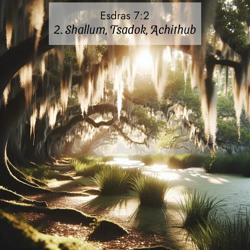 Segond21 Esdras  ; image nature: image avec le verset biblique :Shallum, Tsadok, Achithub, ;  ; 7:2
