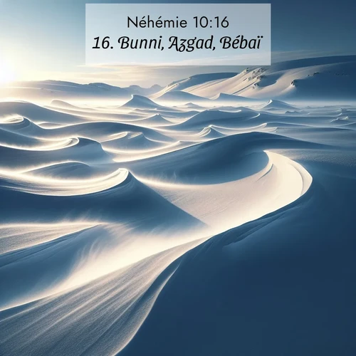Segond21 Néhémie  ; image nature: image avec le verset biblique :Bunni, Azgad, Bébaï, ;  ; 10:16