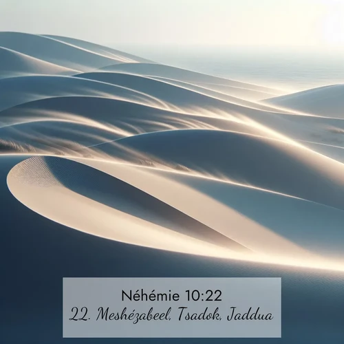 Segond21 Néhémie  ; image nature: image avec le verset biblique :Meshézabeel, Tsadok, Jaddua, ;  ; 10:22