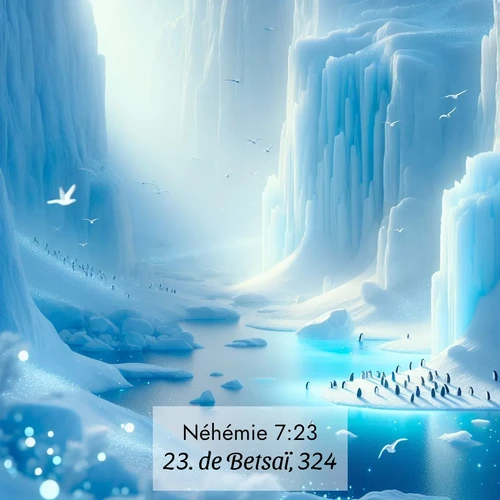 Segond21 Néhémie  ; image nature: image avec le verset biblique :de Betsaï, 324; ;  ; 7:23