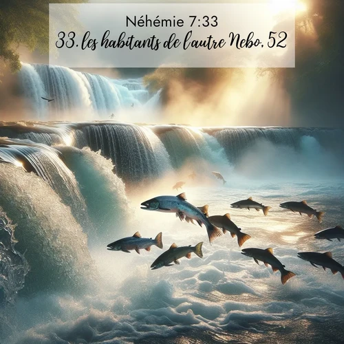 Segond21 Néhémie  ; image nature: image avec le verset biblique :les habitants de l&#039;autre Nebo, 52; ;  ; 7:33