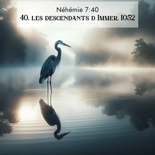 Segond21 Néhémie  ; image nature: image avec le verset biblique :les descendants d&#039;Immer, 1052; ;  ; 7:40