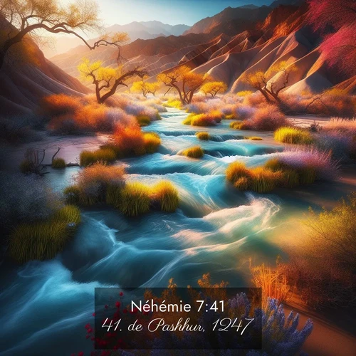 Segond21 Néhémie  ; image nature: image avec le verset biblique :de Pashhur, 1247; ;  ; 7:41