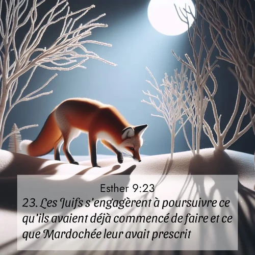 Segond21 Esther  ; image nature: image avec le verset biblique :Les Juifs s&#039;engagèrent à poursuivre ce qu&#039;ils avaient déjà commencé de faire et ce que Mardochée leur avait prescrit. ;  ; 9:23