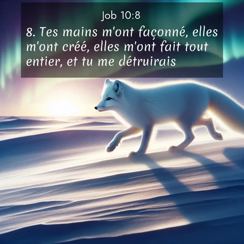 Segond21 Job  ; image nature: image avec le verset biblique :Tes mains m&#039;ont façonné, elles m&#039;ont créé, elles m&#039;ont fait tout entier, et tu me détruirais! ;  ; 10:8